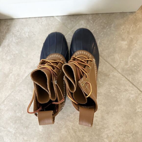 L.L. Bean Duck Boots Womens 6M Navy Blue 8" Made in Maine Waterproof Gorpcore - Picture 8 of 15